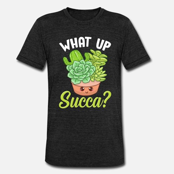 

funny what up succa punny succulent cactus pun t shirt men printing tee shirt round collar formal sunlight funny summer letters shirt