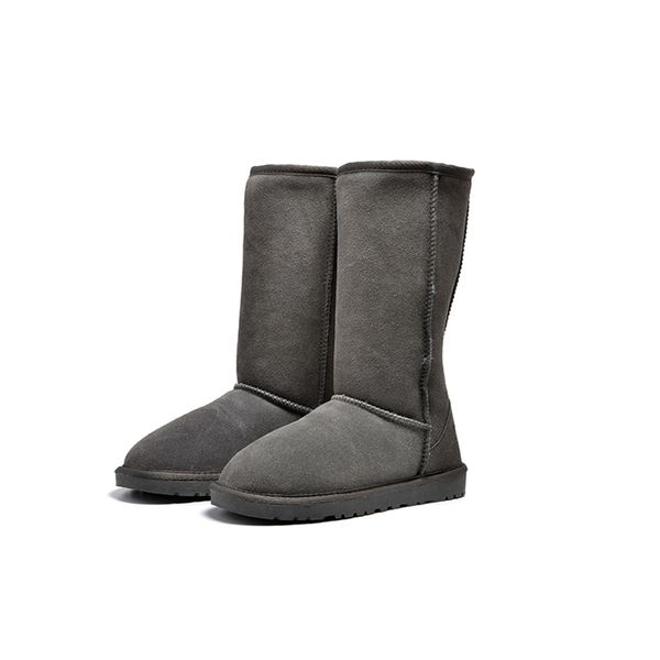 

womens warm fluff snow boots short mini australia classic grey bailey knee tall winter boots leather designer mid ankle lady shoes, Black