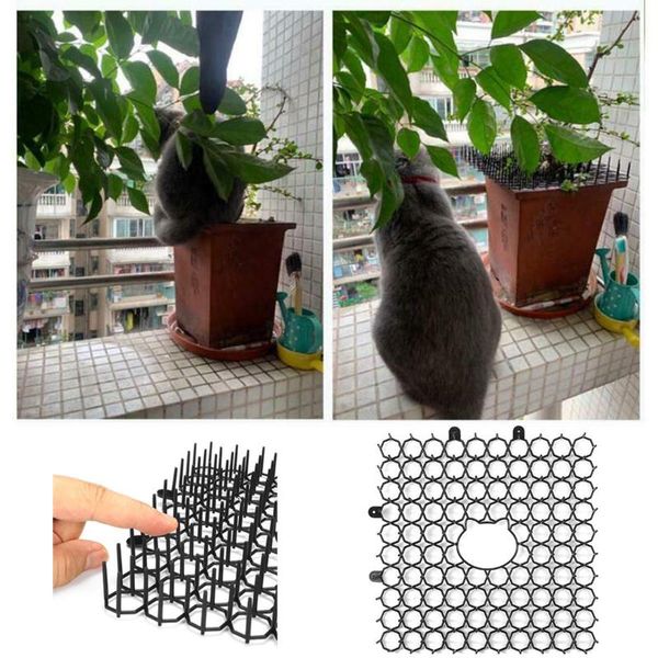

6pcs 22x22cm anti-cat pricking pad thorn garden safe nail pad animal repeller cat dog repellent nail green plant protection tool