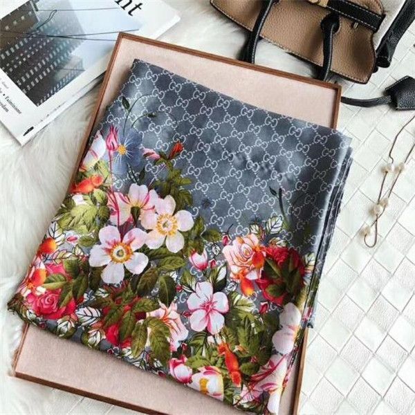 

selling high-end scarves designers silk scarf fashion lady spring and summer new printed scarf 180*90cm, Blue;gray