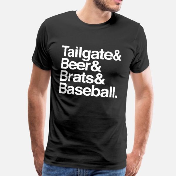 

tailgate beer brats baseball t shirt men designs short sleeve o neck family graphic new fashion summer pattern shirt