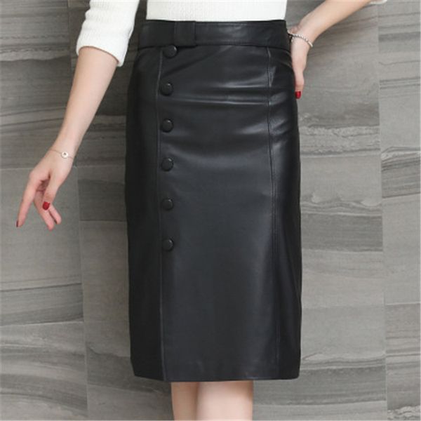 

2020 women fashion genuine real sheep leather jacket h68, Black