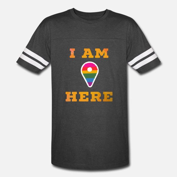 

i am here social media icon funny meme t shirt men designs cotton s-3xl leisure interesting building summer normal shirt