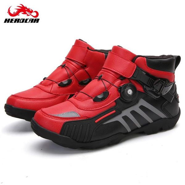 

red motorcycle boots biker motocross shoes riding boots motorbike biker breathable chopper cruiser touring ankle shoes men