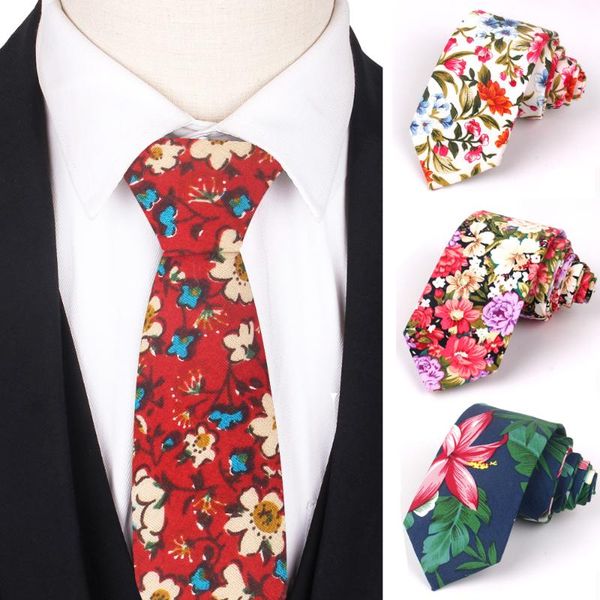 

cotton ties for men printed floral neck tie mens ties 6cm slim neckties casual skinny necktie for wedding party, Black;gray