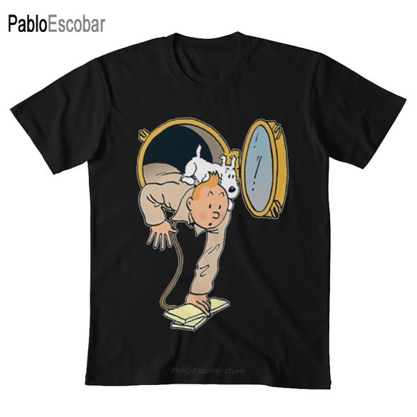 

tintin t shirt comics snowy cpt captain haddock herge french merch sticker cartoon