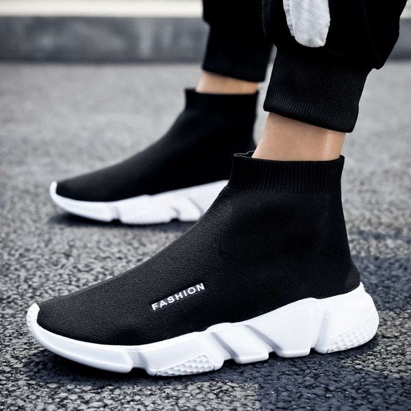 

high-running shoes men large size sock footwear slip-on sport shoes man platform sneakers black light men's sports shoe h3
