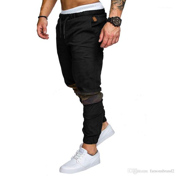 

casual trousers spring autumn fashion pantalones mens camouflage designer, Black