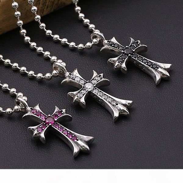 

personlized 925 sterling silver jewelry antique silver hand-made designer crosses necklace pendants vintage style without chain 3 colors