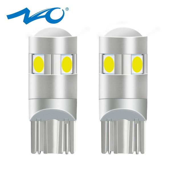 

nao 2x car led w5w t10 led bulb for cars t10 w5w lamp for auto 12v drl interior lights 3030 chips 194 168 signal lamp 6000k