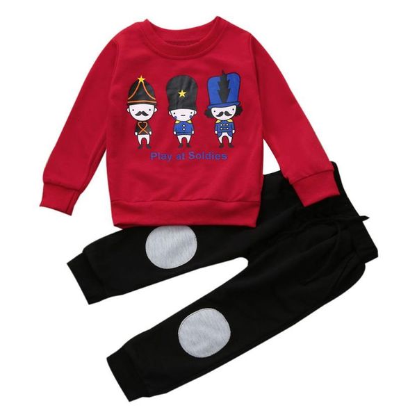 

new kids baby girl boy pullover sweatshirt cartoon +pants outfits clothes set delicate drop shipping august 8, White