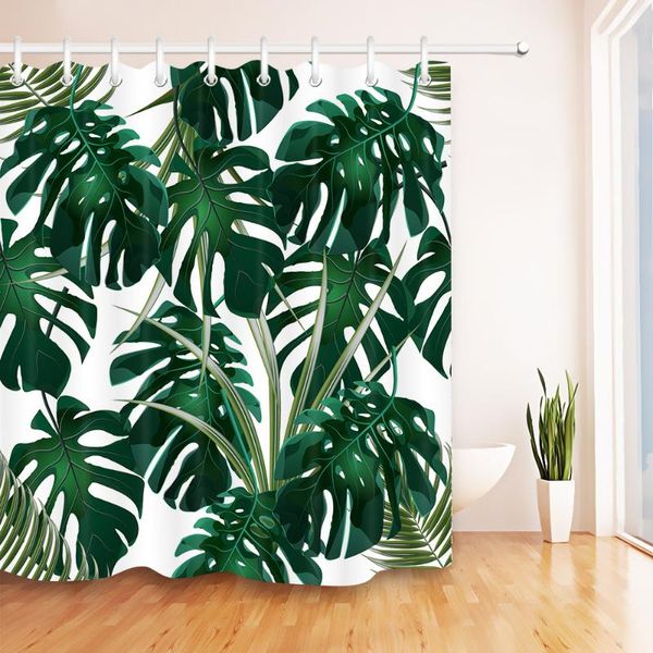 

shower curtains tropical plant curtain for bathroom waterproof polyester fabric green leaves printing bath bathtub accessory