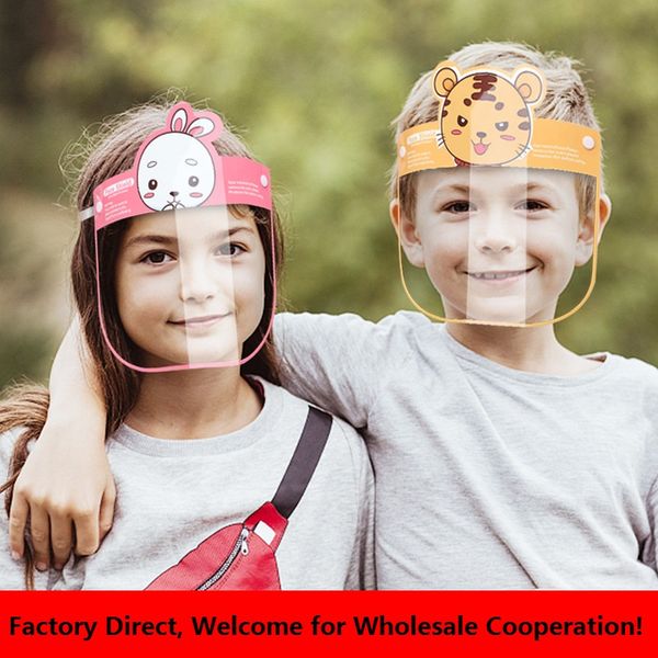 

13 styles kids face mask cute cartoon tiger panda shape anti-fog dust-proof anti-spatter waterproof safety students full face cover shield