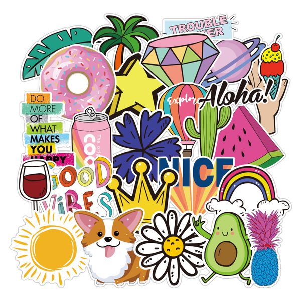 

30pcs розовый малые свежие наклейки водонепроницаемый съемный наклейки вагонетки чехол для ноутбука холодильник scooter наклейки оптовой про