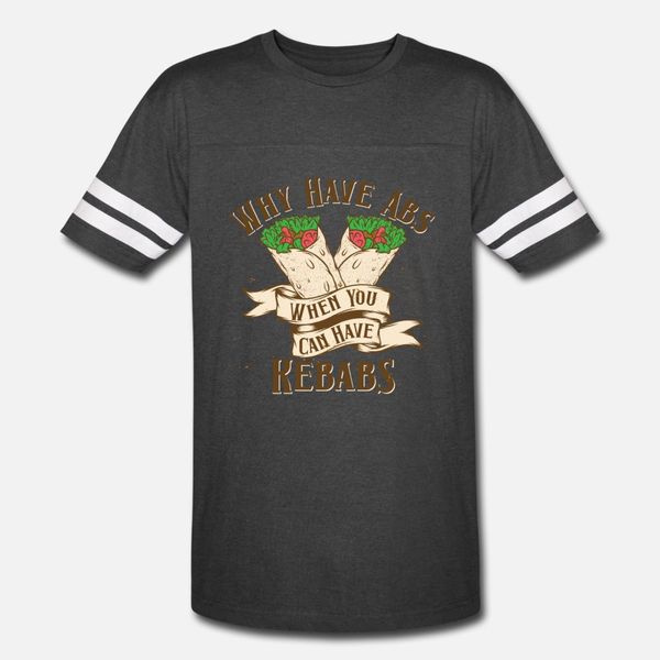 

why have abs when you can have kebabs t shirt men knitted short sleeve round collar leisure graphic funny spring autumn vintage shirt