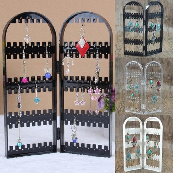 

120 holes folding plastic jewelry racks earrings holder bracelet necklace display stand jewelry storage racks organizer, Pink;blue