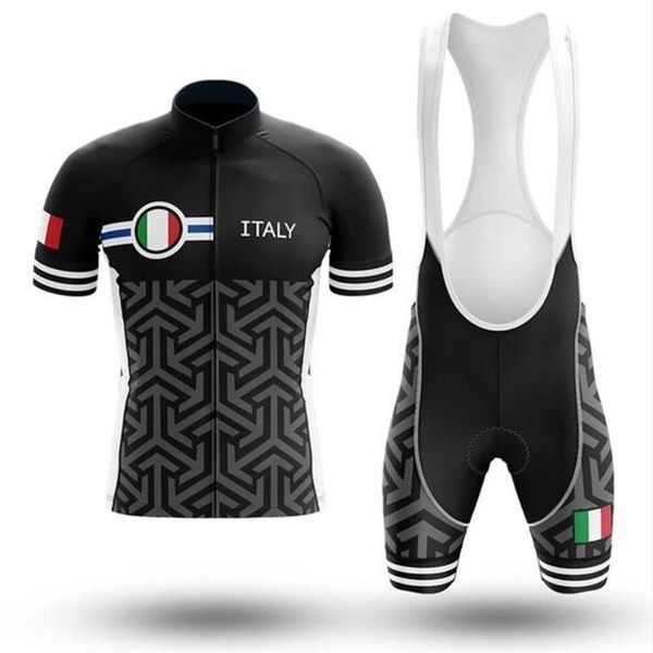 

2020 italy cycling clothing short sleeve set quick dry men bicycle clothing summer cycling jersey sets mtb bike shorts suit, Black;blue