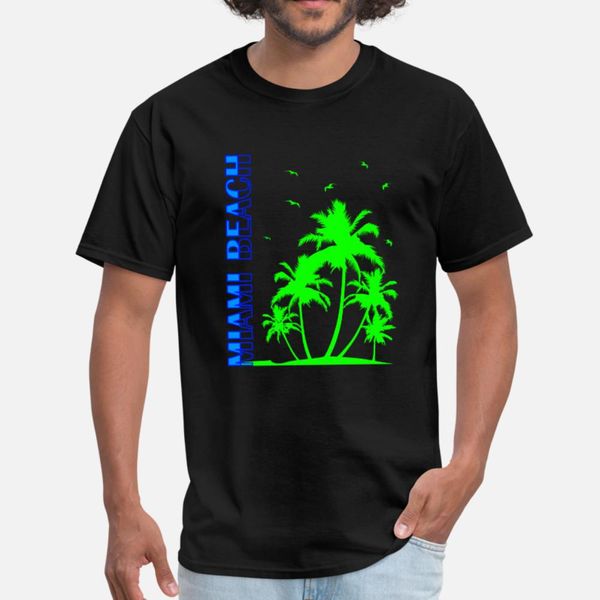 

miami beach green t shirt men customized cotton o neck gents gift new style spring autumn leisure shirt