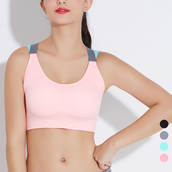 

gym clothing women sports professional quick dry padded shockproof fitness running and jogging yoga bra, White;black