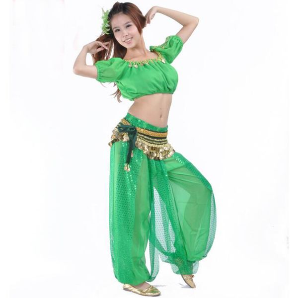 

stage wear bollywood dancing costumes with sequins +pants 2pcs belly dance suits dress clothes, Black;red