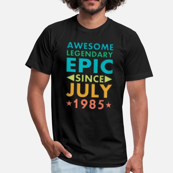 

awesome since july 1985 birthday gift t shirt men printing short sleeve crew neck anti-wrinkle funny casual spring standard shirt