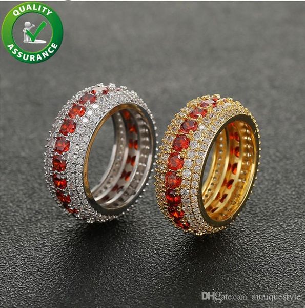 

hip hop mens jewelry rings iced out men gold engagement love ring wedding luxury designer diamond charms rapper fashion accessories, Golden;silver