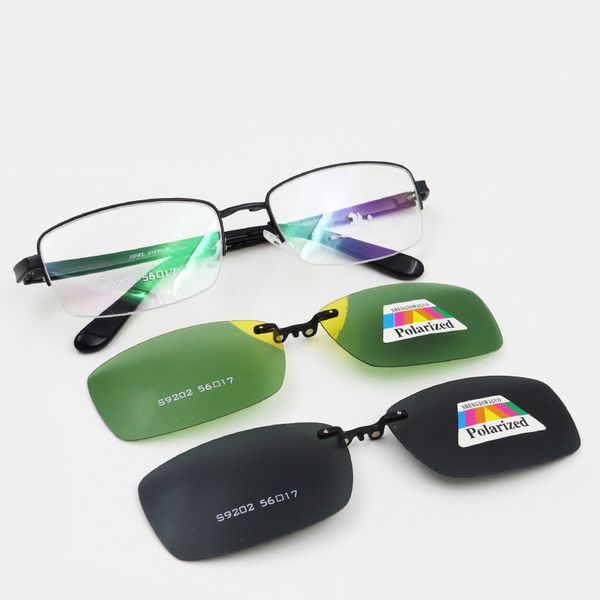 

evove clip on polarized sunglasses men magnetic driving sun glasses for man myopia diopter eyeglasses frame driver night sight, White;black