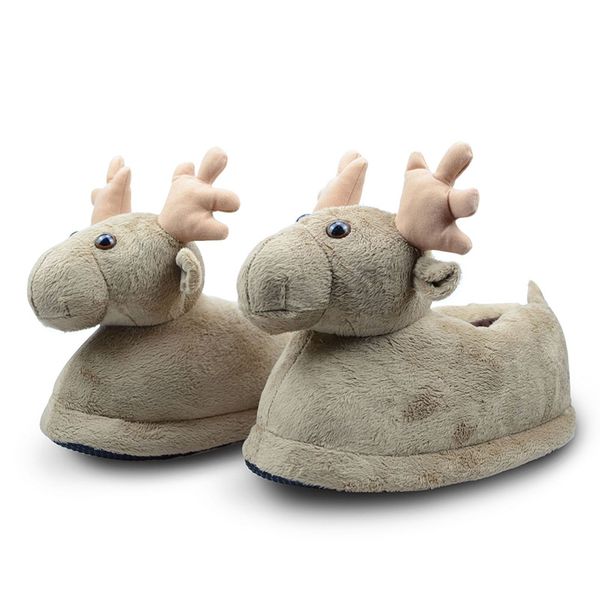 

2020 new arrival funny christmas deer slippers ladies winter home slippers girls furry slides plus size 35-43, Black