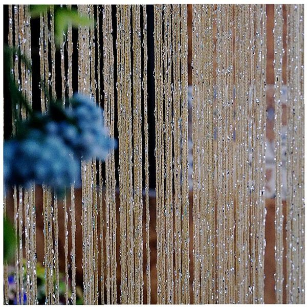

decorative silver string curtain 200*100cm/300*300cm door window tassel curtain valance room divider wedding diy home decor