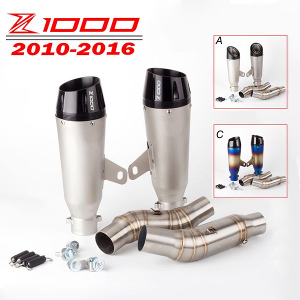 

z1000 2010-2020 slip-on exhaust middle link pipe with austin racing muffler db killer escape moto for z1000r z1000sx