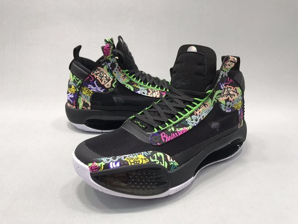 

aj 34 pf black cat basketball shoes jumpman xxxiv 34s men trainer shoe with box store size 7-12