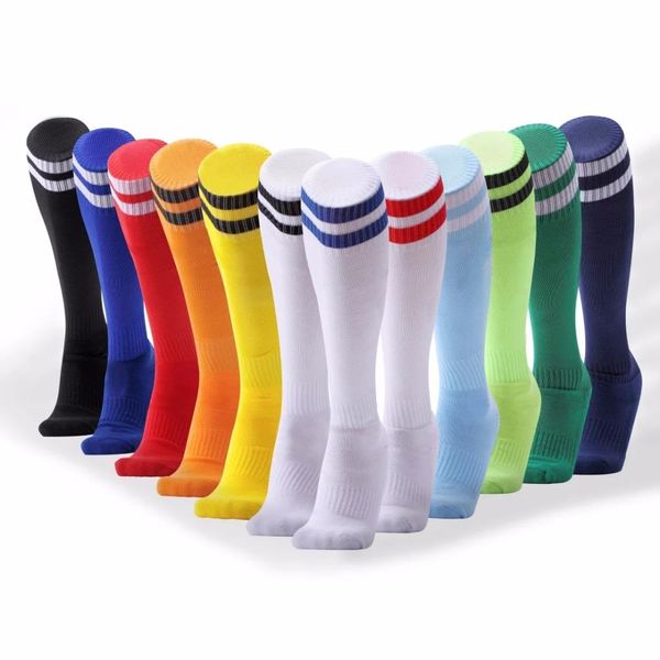 

children football socks boys soccer sock kid's above knee plain socks long soccer stockings men over knee high sock baseball, Black