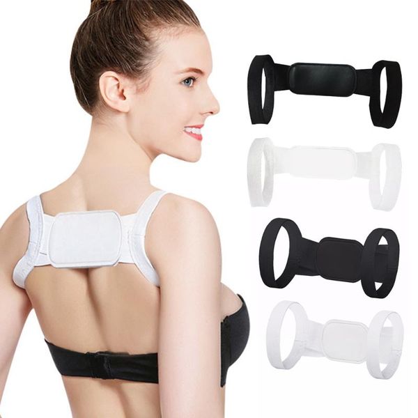 

invisible back posture ortcs back shoulder posture corrector children corset spine support belt correction brace, Black;blue