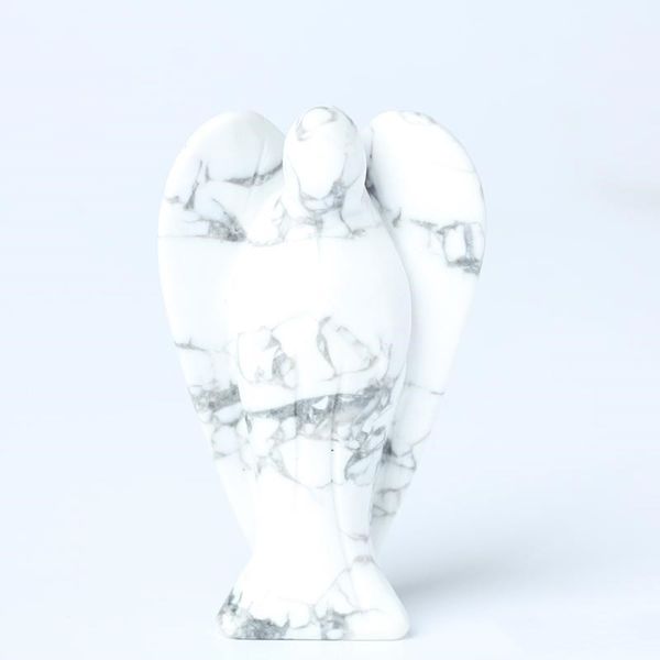 

hjt gift little crystal white angel healing turqoise wholesale figurine reiki inch natural chrismas aura sculpture 3.15 ixdmm