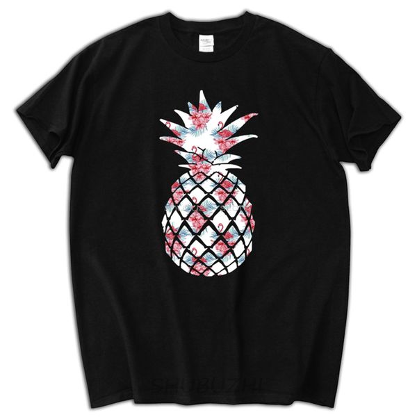 

male funny present custom print flamingo pineapple t-shirt swag hipster tropical fruit mens o-neck tee sbz5179