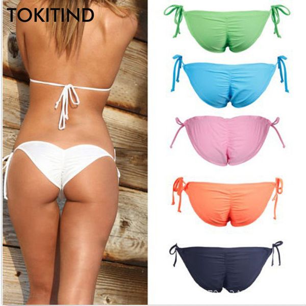 

tokitind women swimwear bikini bottoms bow bottom brazilian cheeky bottom swimsuit biquini bikinis 5 color, White;black