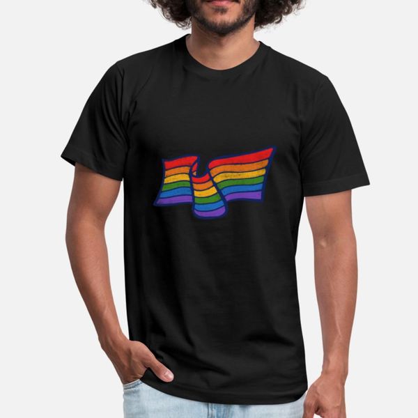 

rainbow lgbt flag t shirt men customize cotton crew neck fit fit fashion spring autumn natural shirt