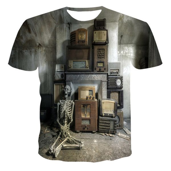 

new creativity skull print the 3d print shirts anime horror humor men clothing