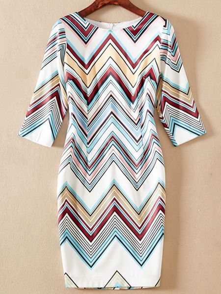 

strip print women sheath dress o-neck half sleeve casual dresses, Black;gray