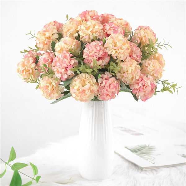 

decorative flowers & wreaths artificial hydrangea branch home wedding decor autum silk plastic flower fake party room decoratio