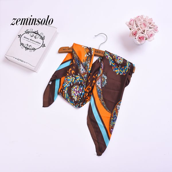 

85*85cm fashion soft scarf for women square plaid imitated silk scarf satin women's scarves print shawl hijab, Blue;gray
