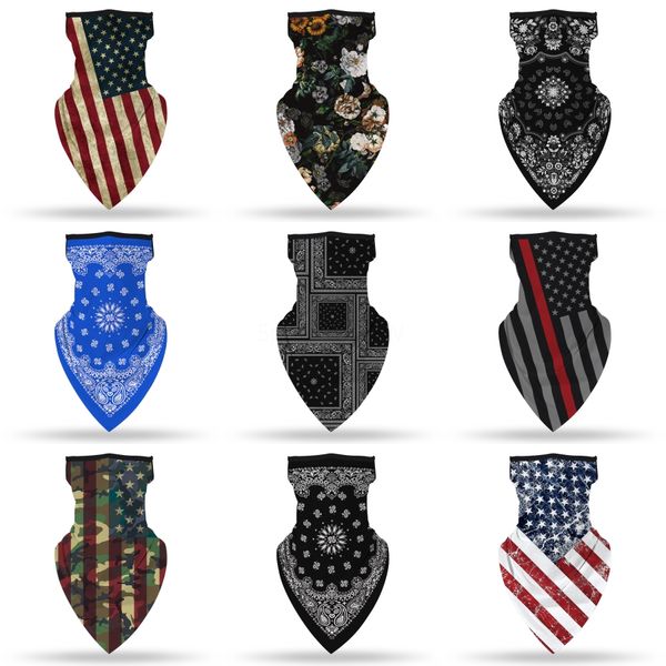 

дизайнер печатные женщины шелковый шарф магия маска для лица handkerchief открытый ветрозащитный половина лица dust-proof зонт маска # 758, Black