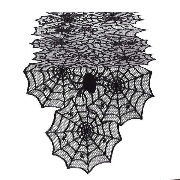 

halloween cobweb fireplace scarf lace spiderweb mantle cover cloth party decor qx2e