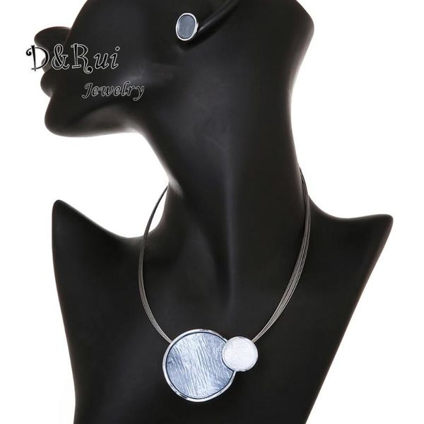 

romantic women jewelry sets fashion choker simple design geometric earrings necklace necklaces set for women girl christmas gift, Silver