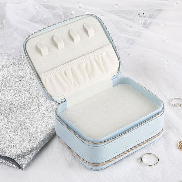 

zipper multifunctional organizer storage three-layer jewelry box case pu leather