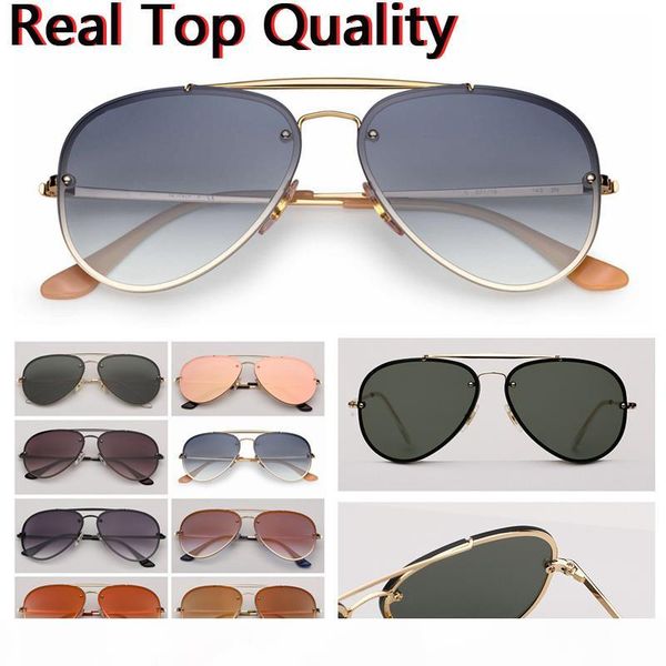 

designer sunglasses blaze aviation sunglasses fashion brand sun glasses uv protect lenses and leather case, retail box all accessories, White;black