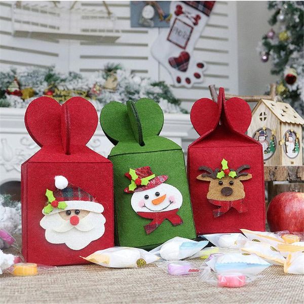 

christmas decorations candy decoration gift bag collapsible non woven fabric navidad *25