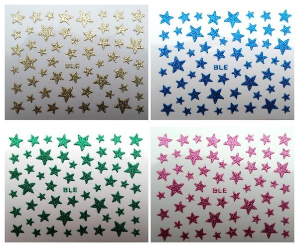 

stickers & decals 1pc 3d nail slider stars heart glitter shiny decoration decal diy transfer adhesive colorful art tips manicure, Black
