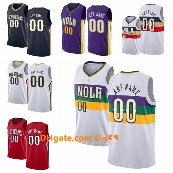 

customized new orleans pelicans jersey men women kid custom name number 23 davis 1 williamson 11 holiday city basketball jerseys, Black;red