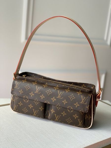 

m51164 classic fashion shoulder bag double shoulder bag messenger bag handbag women's handbag leather production delivery